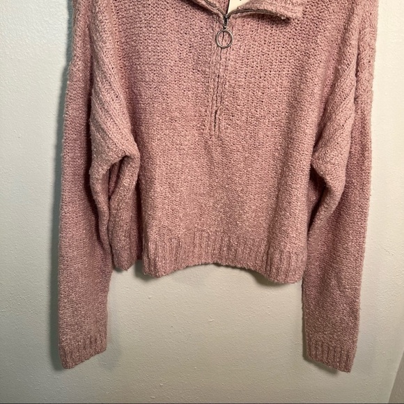 Aeropostale Fuzzy 1/4-Zip Sweater Purple - Picture 7 of 15